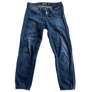 Tribal Jeans Embroidered Straight Leg Cropped Jeans - Mid Wash - Classic Denim